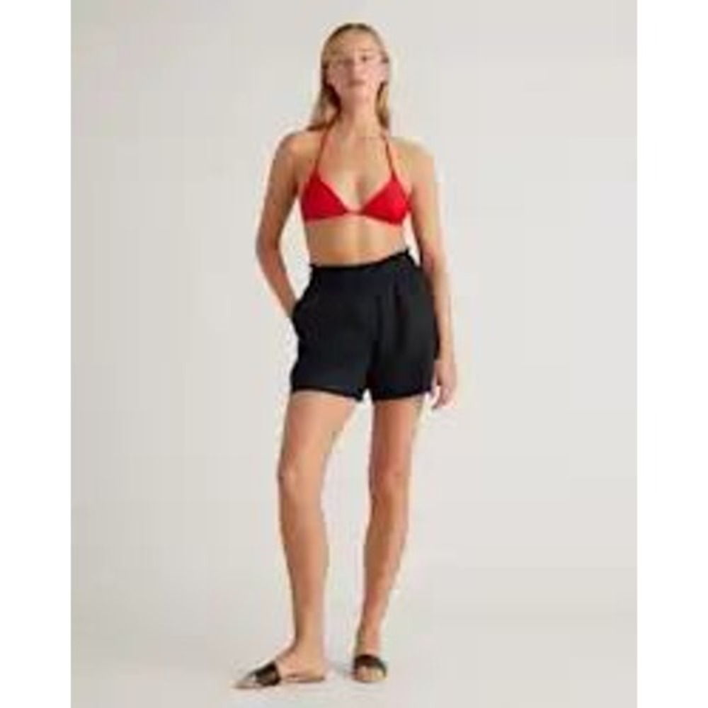 New Quince  Bikini Top XL Red Triangle Halter Swimwear Bikini Top Only